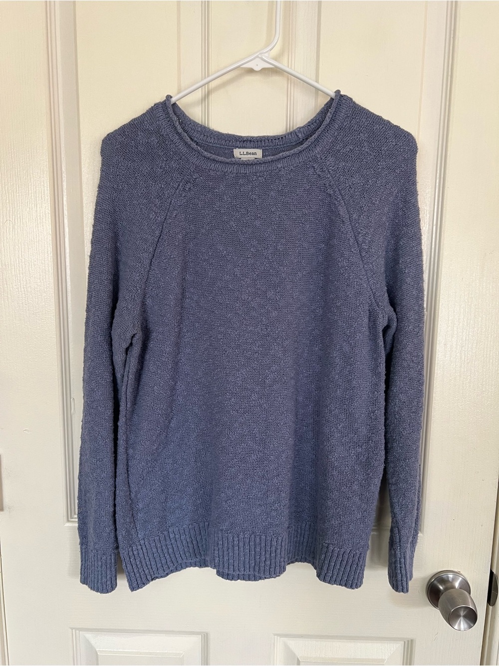 L.L.Bean Cotton Knit Sweater Blue Cottagecore Grandpa Coastal